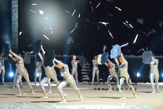 Amazing New Year show at National Gymnastics Arena in Baku.Azerbaijan Baku 24 december 2019
