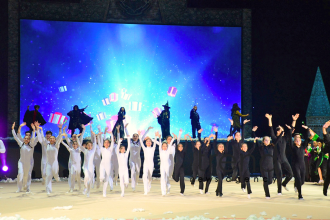 Amazing New Year show at National Gymnastics Arena in Baku.Azerbaijan Baku 24 december 2019
