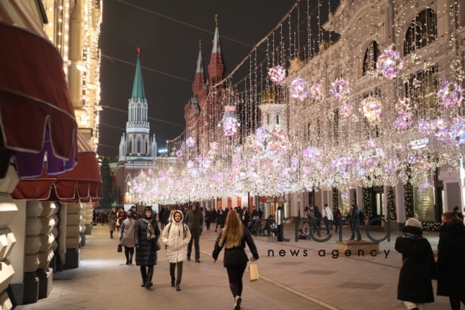 Moscow  on the New Year eve  Russia. Moscow  28 december 2019
