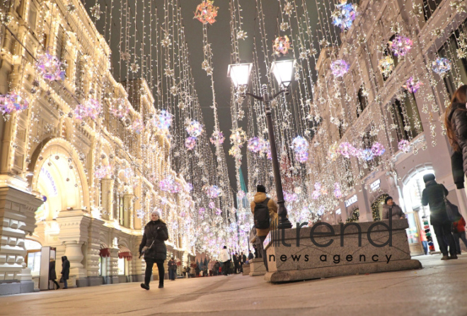 Moscow  on the New Year eve  Russia. Moscow  28 december 2019
