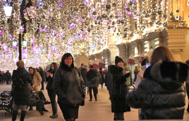 Moscow  on the New Year eve  Russia. Moscow  28 december 2019
