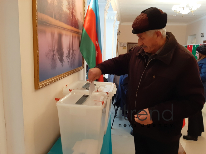 Azerbaijani people voting in parliamentary elections.Azerbaijan Baku 9 February 2020
