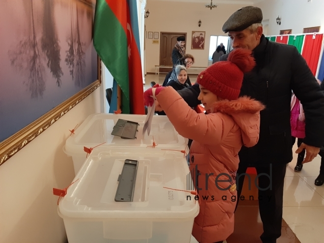 Azerbaijani people voting in parliamentary elections.Azerbaijan Baku 9 February 2020
