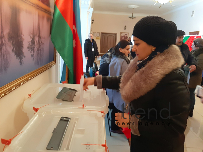 Azerbaijani people voting in parliamentary elections.Azerbaijan Baku 9 February 2020
