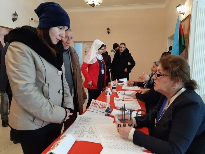 Azerbaijani people voting in parliamentary elections.Azerbaijan Baku 9 February 2020
