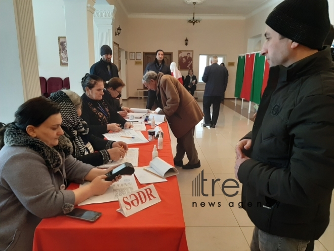 Azerbaijani people voting in parliamentary elections.Azerbaijan Baku 9 February 2020
