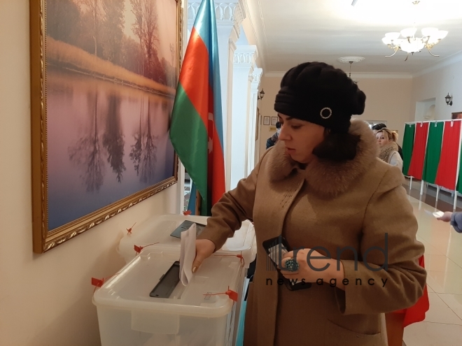 Azerbaijani people voting in parliamentary elections.Azerbaijan Baku 9 February 2020
