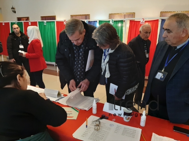 Azerbaijani people voting in parliamentary elections.Azerbaijan Baku 9 February 2020
