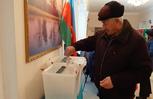 Azerbaijani people voting in parliamentary elections.Azerbaijan Baku 9 February 2020
