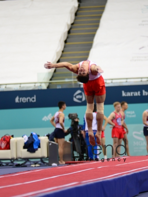 FIG World Cup in Trampoline Gymnastics Tumbling kicks off in Baku.Azerbaijan Baku 15  February 2020
