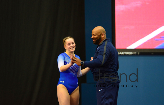 FIG World Cup in Trampoline Gymnastics Tumbling kicks off in Baku.Azerbaijan Baku 15  February 2020
