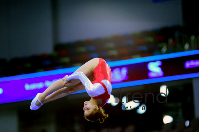 FIG World Cup in Trampoline Gymnastics Tumbling kicks off in Baku.Azerbaijan Baku 15  February 2020
