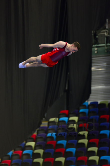 FIG World Cup in Trampoline Gymnastics Tumbling kicks off in Baku.Azerbaijan Baku 15  February 2020
