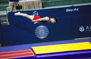 FIG World Cup in Trampoline Gymnastics Tumbling kicks off in Baku.Azerbaijan Baku 15  February 2020
