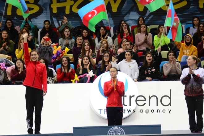 Bakıda batut gimnastikası və tamblinq üzrə Dünya Kubokunda yarışların ikinci günü başlayıb Azərbaycan Bakı 16 fevral 2020