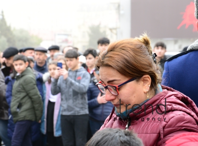 Azerbaijani public commemorates Khojaly genocide victims.Azerbaijan Baku 26 February 2020
