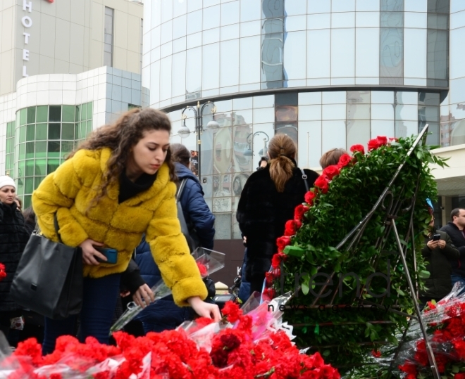 Azerbaijani public commemorates Khojaly genocide victims.Azerbaijan Baku 26 February 2020
