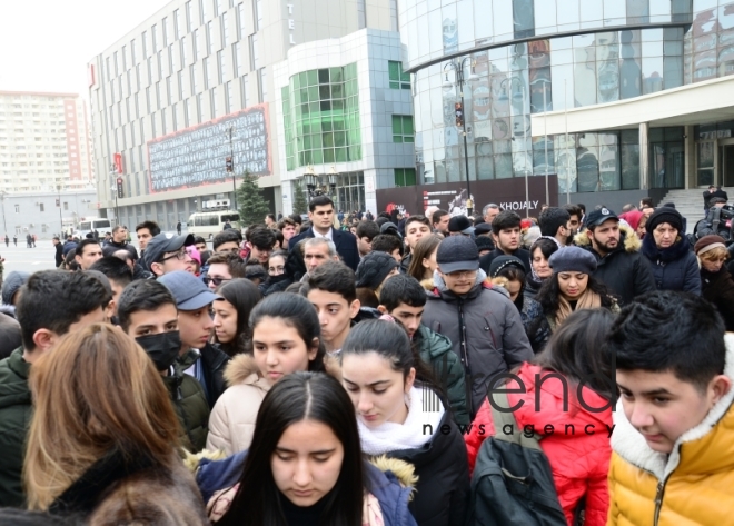 Azerbaijani public commemorates Khojaly genocide victims.Azerbaijan Baku 26 February 2020
