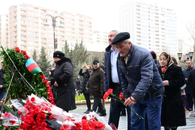 Azerbaijani public commemorates Khojaly genocide victims.Azerbaijan Baku 26 February 2020
