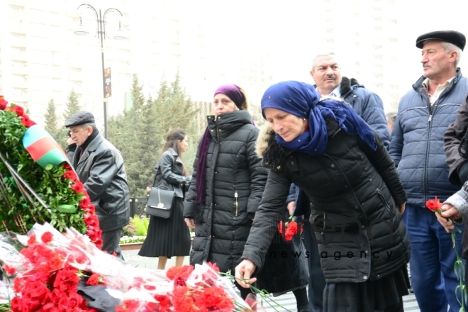 Azerbaijani public commemorates Khojaly genocide victims.Azerbaijan Baku 26 February 2020
