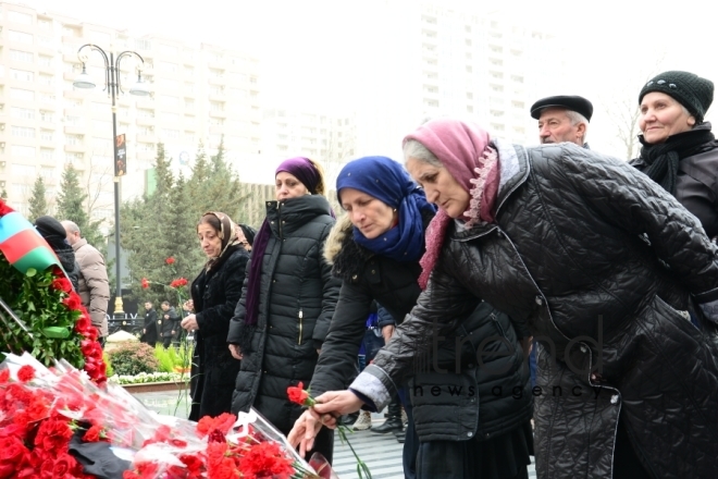 Azerbaijani public commemorates Khojaly genocide victims.Azerbaijan Baku 26 February 2020
