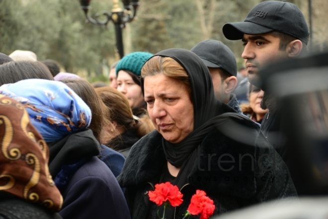 Azerbaijani public commemorates Khojaly genocide victims.Azerbaijan Baku 26 February 2020
