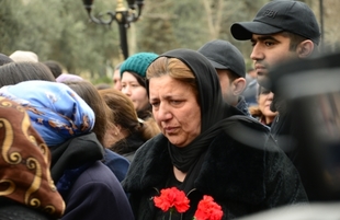 Azerbaijani public commemorates Khojaly genocide victims.Azerbaijan Baku 26 February 2020
