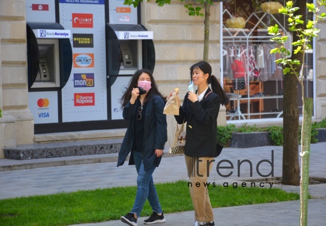 Baku streets in quarantine period.Azerbaijan Baku may 15  2020
