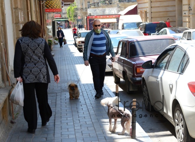 Baku streets in quarantine period.Azerbaijan Baku may 15  2020
