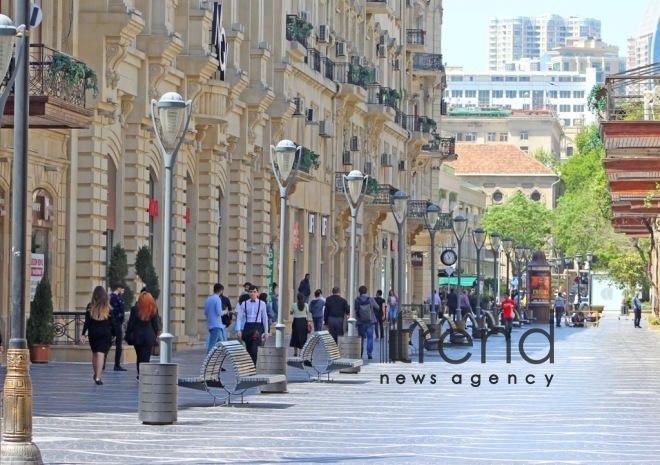 Baku after quarantine easing.Azerbaijan  Baku  may 20   2020