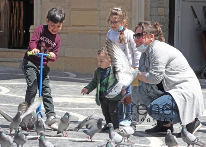 Baku after quarantine easing.Azerbaijan  Baku  may 20   2020