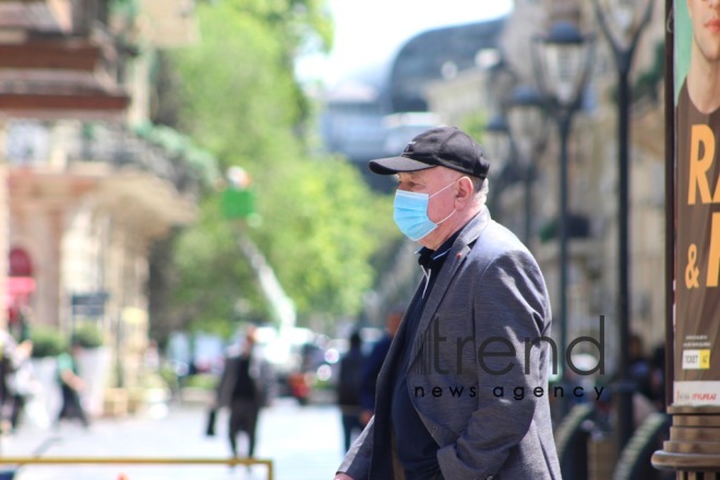 Baku after quarantine easing.Azerbaijan  Baku  may 20   2020