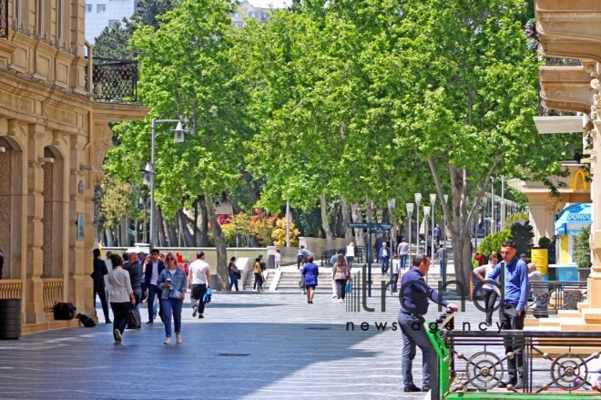 Baku after quarantine easing.Azerbaijan  Baku  may 20   2020