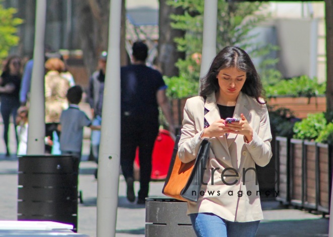 Baku after quarantine easing.Azerbaijan  Baku  may 20   2020