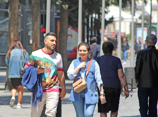 Baku after quarantine easing.Azerbaijan  Baku  may 20   2020