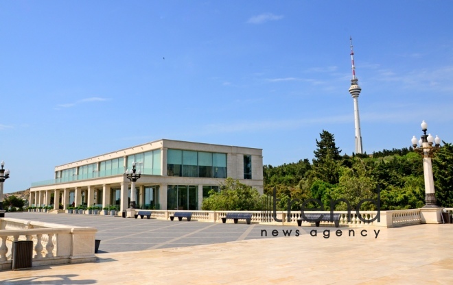 Highland Park with magnificent view of Baku city.Azerbaijan  Baku  June 12   2020

