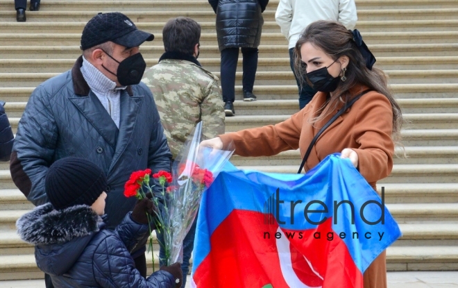 В Баку прошло победное шествие по случаю освобождения Агдама.Aзербайджан Баку 20 ноября 2020
