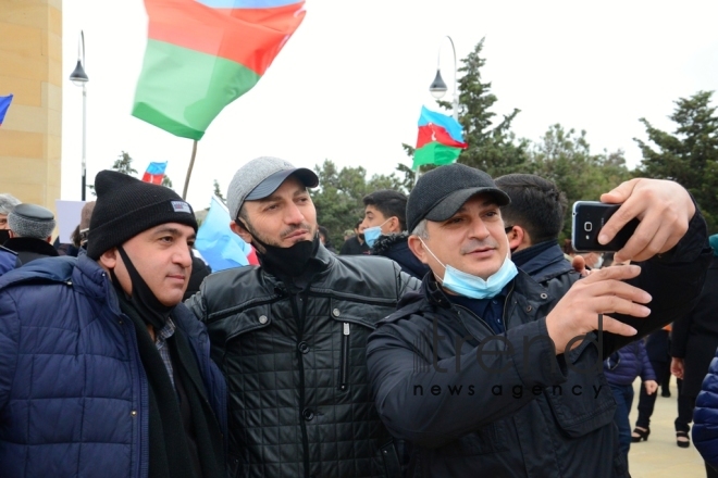 В Баку прошло победное шествие по случаю освобождения Агдама.Aзербайджан Баку 20 ноября 2020
