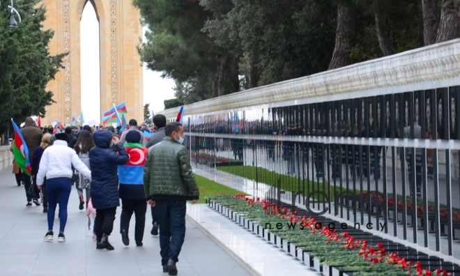 В Баку прошло победное шествие по случаю освобождения Агдама.Aзербайджан Баку 20 ноября 2020
