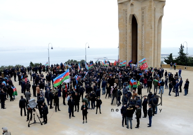 В Баку прошло победное шествие по случаю освобождения Агдама.Aзербайджан Баку 20 ноября 2020
