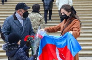 В Баку прошло победное шествие по случаю освобождения Агдама.Aзербайджан Баку 20 ноября 2020
