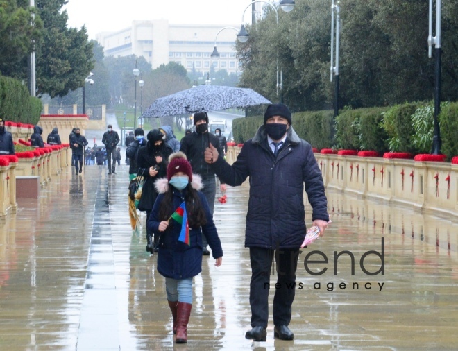 Azerbaijani people honoring memory of 20 January tragedy victims.Azerbaijan Baku Yanuary 20   2021