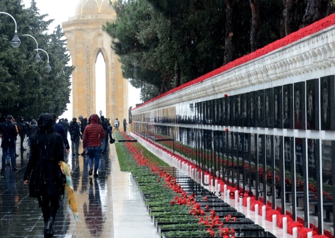 Azerbaijani people honoring memory of 20 January tragedy victims.Azerbaijan Baku Yanuary 20   2021