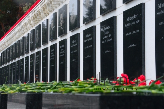 Azerbaijani people honoring memory of 20 January tragedy victims.Azerbaijan Baku Yanuary 20   2021