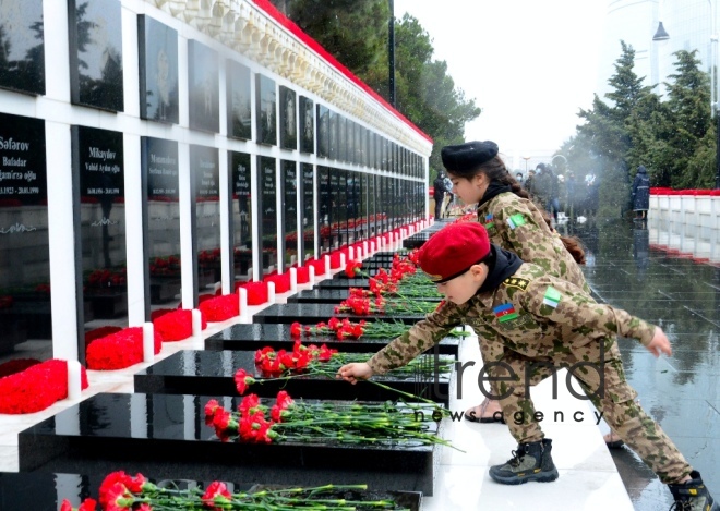 Azerbaijani people honoring memory of 20 January tragedy victims.Azerbaijan Baku Yanuary 20   2021