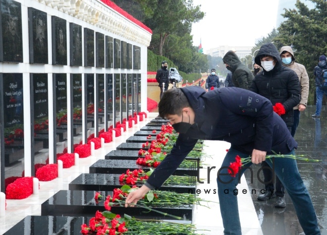 Azerbaijani people honoring memory of 20 January tragedy victims.Azerbaijan Baku Yanuary 20   2021