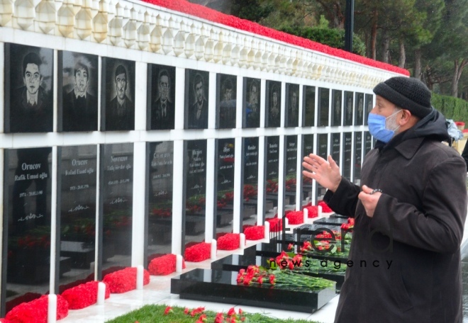 Azerbaijani people honoring memory of 20 January tragedy victims.Azerbaijan Baku Yanuary 20   2021