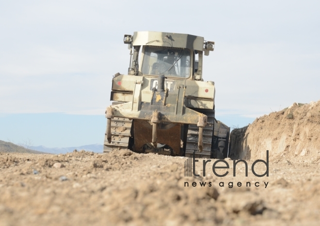 The territory of Azerbaijani Fuzuli district liberated from Armenian occupation being cleared of mines and unexploded ordnance. Fuzuli Azerbaijan 26  January  2021