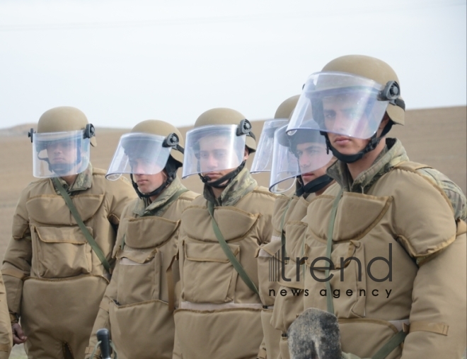 The territory of Azerbaijani Fuzuli district liberated from Armenian occupation being cleared of mines and unexploded ordnance. Fuzuli Azerbaijan 26  January  2021