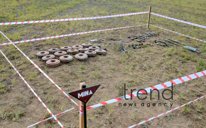 The territory of Azerbaijani Fuzuli district liberated from Armenian occupation being cleared of mines and unexploded ordnance. Fuzuli Azerbaijan 26  January  2021